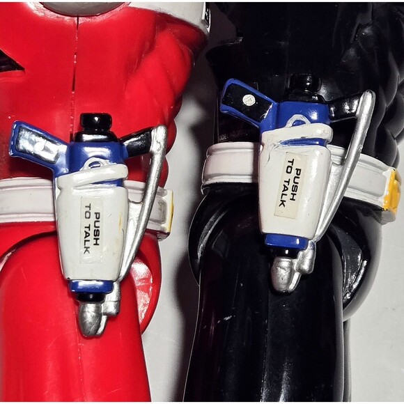 VTG 90s Power Rangers Walkie Talkies In Space Black Red 9.5" WORKING Saban 1998 - Picture 9 of 9
